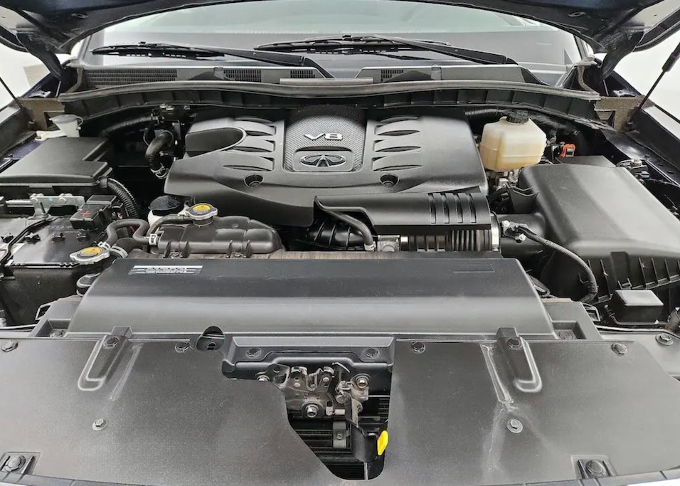Car engine compartment with visible Chery logo