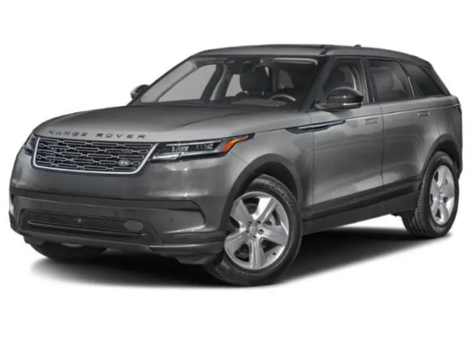 Gray Land Rover SUV on a white background