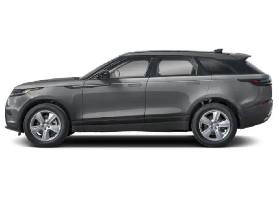 Gray SUV on a white background