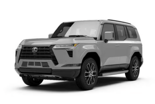 Gray Lexus SUV on a white background