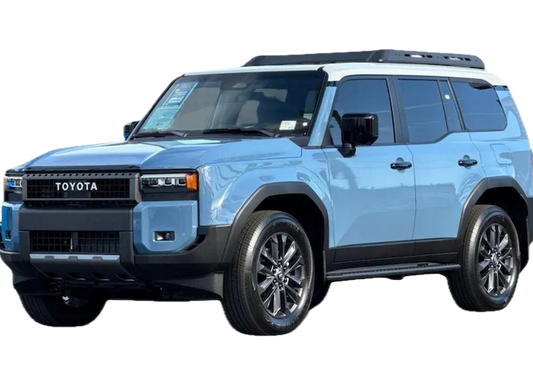Blue Toyota SUV on a white background