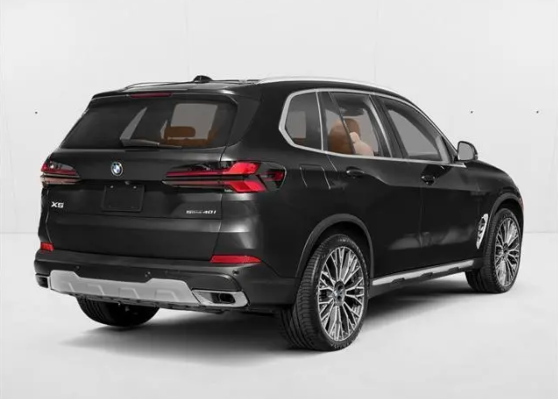 Black BMW SUV on a white background