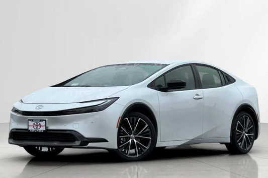 White Toyota car on a white background